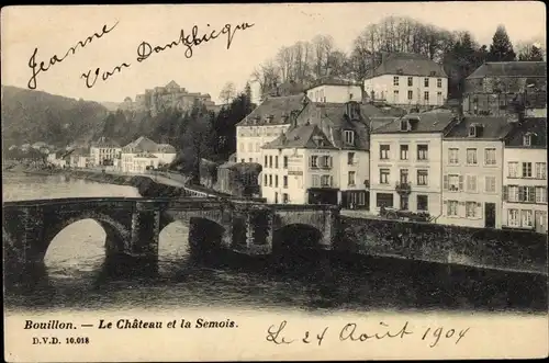 Ak Bouillon Wallonien Luxemburg, Le Chateau et la Semois