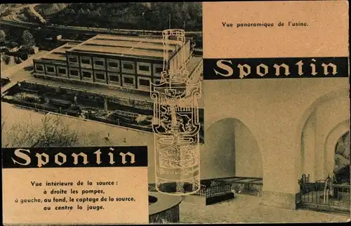 Ak Spontin Yvoir sur Meuse Wallonien Namur, Vue panoramique de l'usine