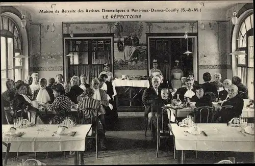 Ak Pont aux Dames Couilly Seine-et-Marne, Maison de Retraite des Artistes Dramatiques, Le Refectoire