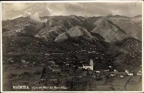 Ak Funchal Insel Madeira Portugal, Gesamtansicht, Pico dos Barcelos