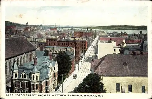 Ak Halifax Nova Scotia Kanada, Barrington Street from St. Matthew's Church