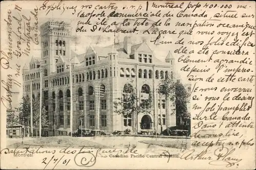 Ak Montreal Québec Kanada, Canadian Pacific Central Station