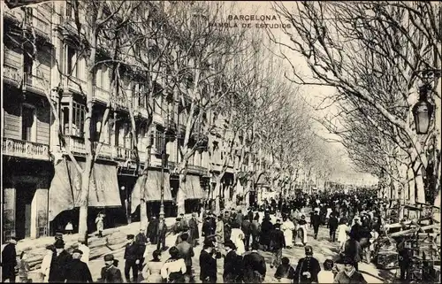 Ak Barcelona Katalonien, Rambla de Estudios
