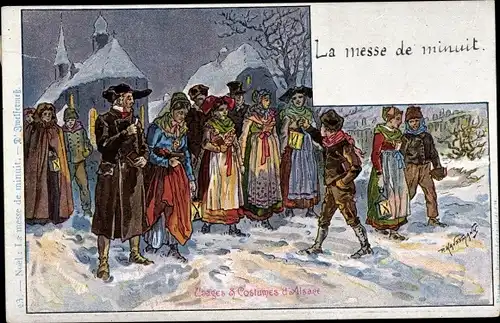 Künstler Ak Kauffmann, P., Usages et costumes d'Alsace, Elsässer Volkstrachten