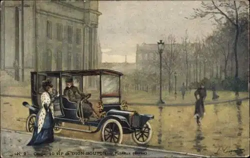 Künstler Ak Puteaux Hauts de Seine, Coupe, 10 HP de Dion Bouton