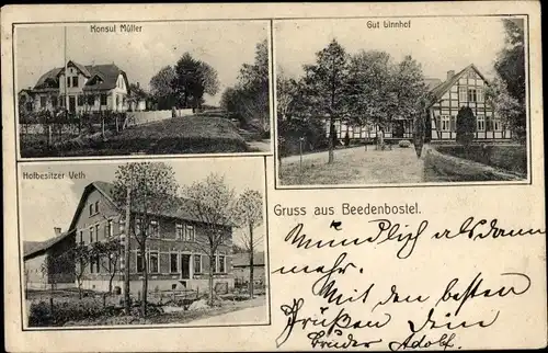 Ak Beedenbostel Niedersachsen, Konsul Müller, Gut Linnhof, Hofbesitzer Veth