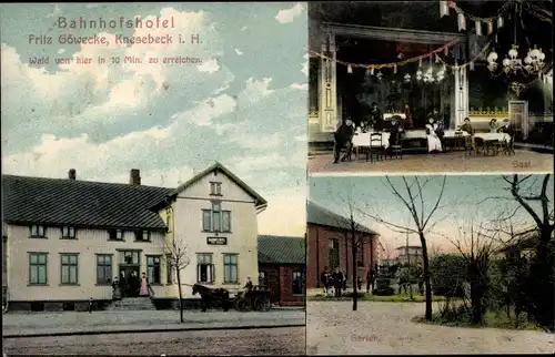 Ak Knesebeck Wittingen in Niedersachsen, Bahnhofshotel, Inh. Fritz Göwecke