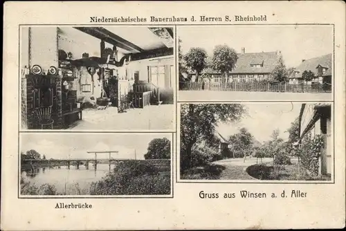 Ak Winsen an der Aller, Niedersächsisches Bauernhaus des Herren S. Rheinhold, Allerbrücke