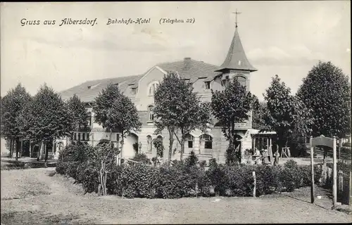 Ak Albersdorf in Dithmarschen, Bahnhofs-Hotel