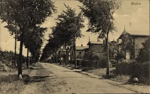 Ak Wrohm in Dithmarschen, Straßenpartie