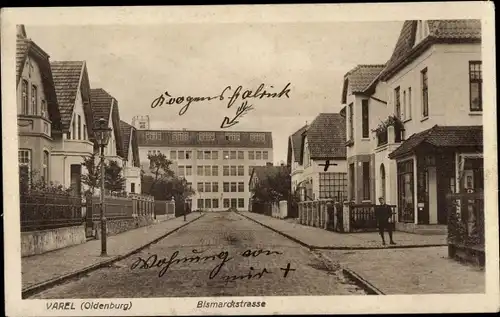 Ak Varel in Oldenburg Jadebusen, Bismarckstraße, Fabrik