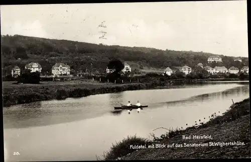 Ak Bad Hersfeld Hessen, Fuldatal mit Blick auf das Sanatorium St. Wigbertshöhe
