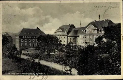 Ak Egendorf Blankenhain in der Talsenke der Schwarza Thüringen, Thüringische Staatsschule