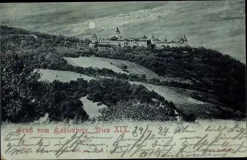 Mondschein Ak Wien 19. Döbling, Totalansicht