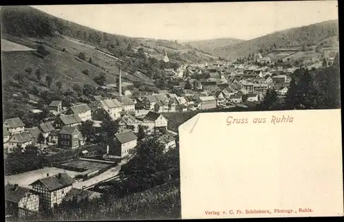 Ak Ruhla in Westthüringen, Blick auf den Ort
