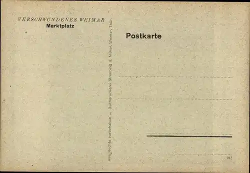 Künstler Ak Halboth, Kurt, Weimar in Thüringen, Marktplatz, Brunnen