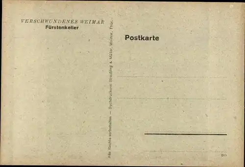 Künstler Ak Halboth, Kurt, Weimar in Thüringen, Fürstenkeller, Fachwerkhaus