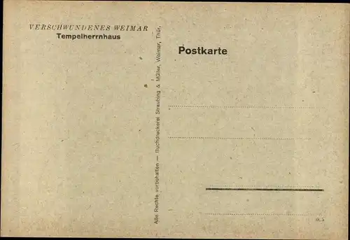 Künstler Ak Halboth, Kurt, Weimar in Thüringen, Tempelherrnhaus