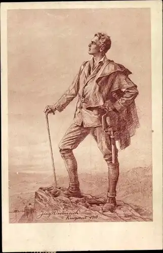 Ak Jung Österreich I WK, KuK Soldat