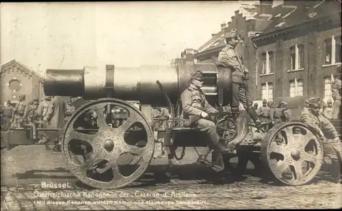 Ak Bruxelles Brüssel, Österreichische Kanonen in der Caserne d'Artillerie, KuK Armee