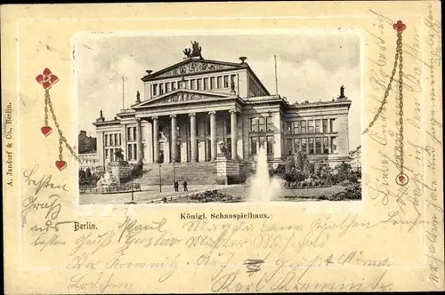 Passepartout Ak Berlin Mitte, Kgl. Schauspielhaus, Gendarmenmarkt