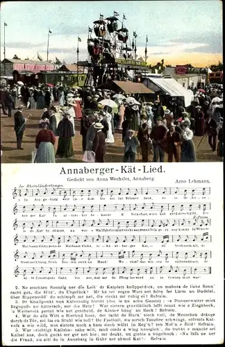 Lied Ak Annaberg Buchholz im Erzgebirge, Annaberger Kät Lied von Anna Wechsler, Karussell