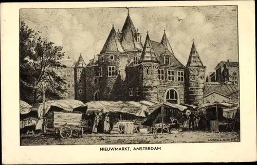 Künstler Ak Amsterdam Nordholland Niederlande, Nieuwmarkt