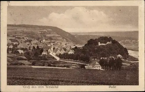 Ak Polle an der Weser, Panorama