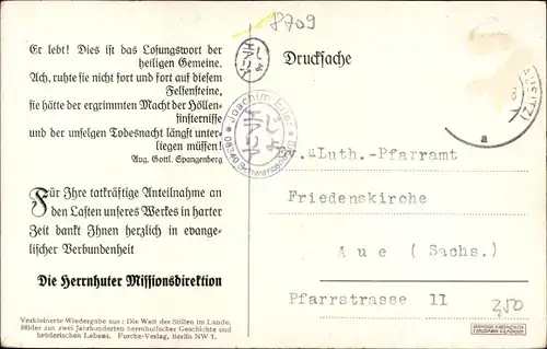 Künstler Ak Herrnhut in der Oberlausitz, August Gottlieb Spangenberg, Bischof der Brüdergemeine