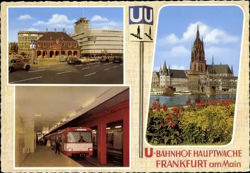 Ak Frankfurt am Main, U-Bahnhof Hauptwache, Ober- und Überirdisch, Brücke