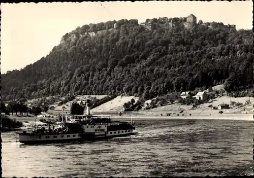 Ak Königstein an der Elbe Sächsische Schweiz, Festung, Elbdampfer Bad Schandau