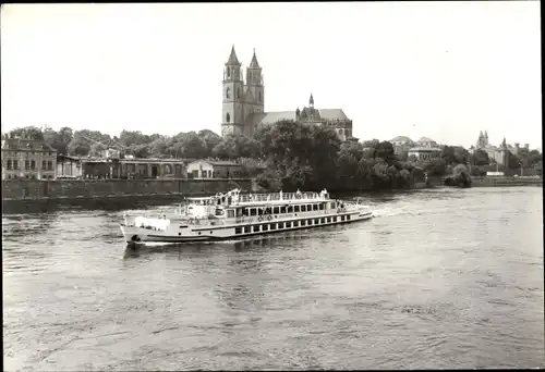 Ak Magdeburg an der Elbe, Dom, Elbdampfer