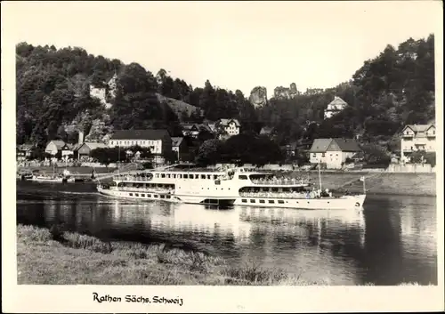 Ak Rathen an der Elbe Sächsische Schweiz, MS Karl Marx, Fahrgastschiff