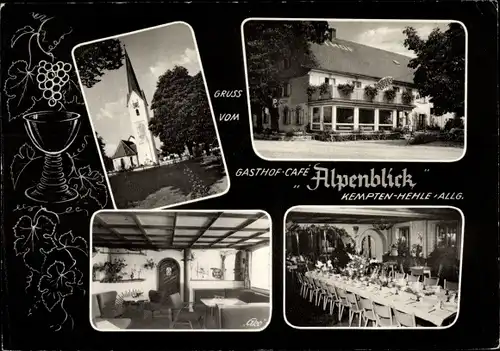 Ak Kempten im Allgäu Schwaben, Gasthof Alpenblick, Kirche