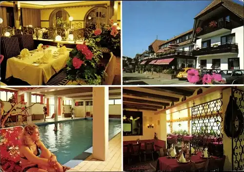 Ak Lützenhardt Waldachtal im Schwarzwald, Pfeiffer's Kurhotel mit Innenpool