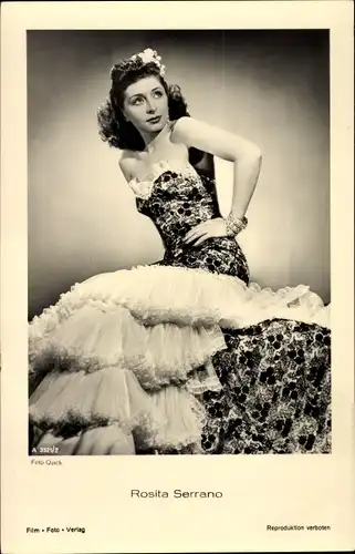 Ak Schauspieler Rosita Serrano, Portrait im Abendkleid