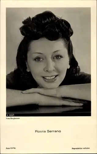 Ak Schauspielerin Rosita Serrano, Portrait, Ross Verlag A 3402/1
