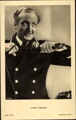 Ak Schauspieler Hans Albers, Portrait, Ross Verlag 6603/1, UfA