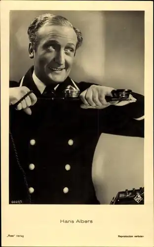 Ak Schauspieler Hans Albers, Portrait in Uniform, Ross Verlag 6603/1