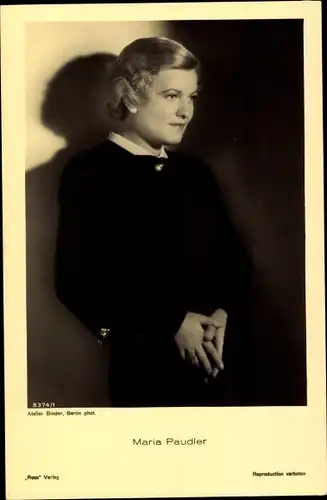 Ak Schauspielerin Maria Paudler, Portrait, Ross Verlag 8374/1