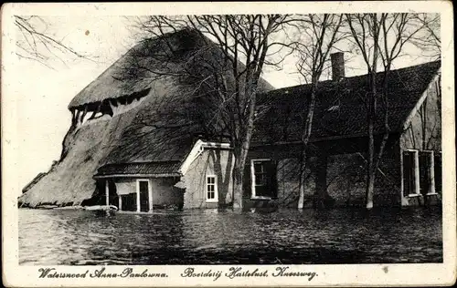 Ak Anna Paulowna Hollands Kroon Nordholland Niederlande, Hochwasser, Boerderij Kastelust