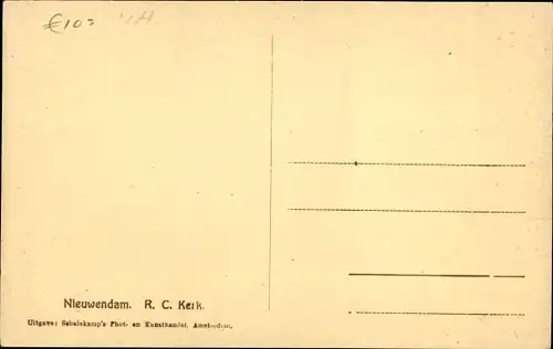 Ak Nieuwendam Amsterdam Nordholland, R. C. Kerk