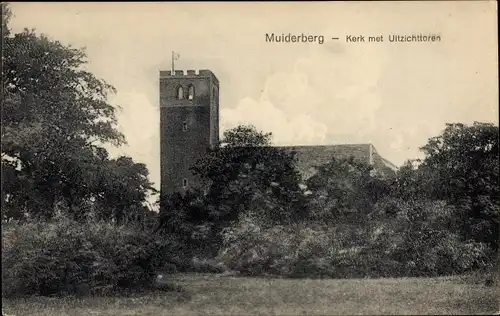Ak Muiderberg Muiden Nordholland Niederlande, Kerk met Uitzichttoren