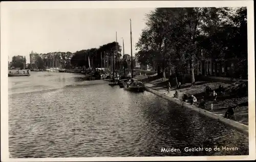 Ak Muiden Nordholland Niederlande, Gezicht op Haven