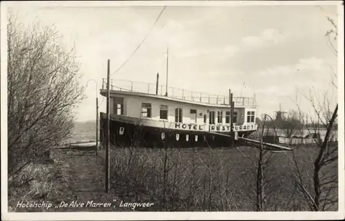 Ak Langweer Friesland Niederlande, Hotelship De Alve Marren