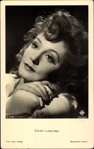 Ak Schauspielerin Zarah Leander, Portrait