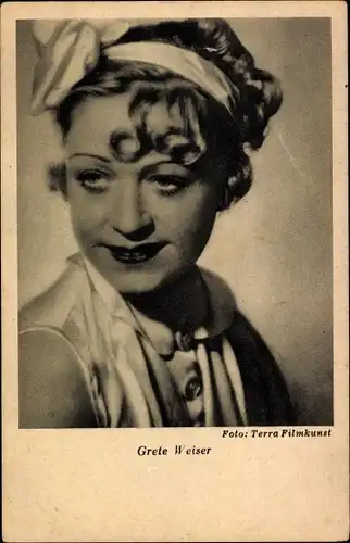 Ak Schauspielerin Grete Weiser, Portrait mit Haarband