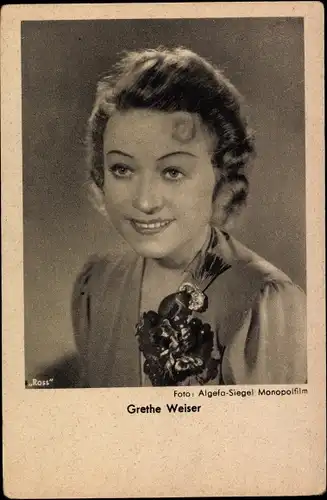 Ak Schauspielerin Grethe Weiser, Portrait