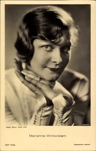 Ak Schauspielerin Marianne Winkelstern, Portrait