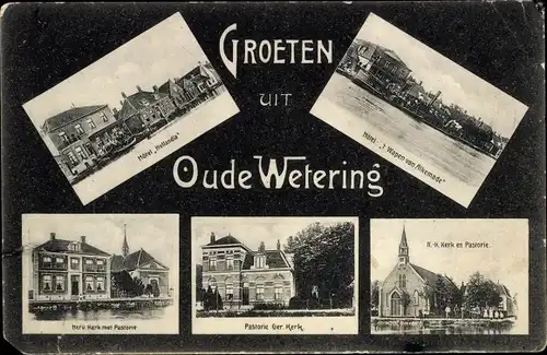 Ak Oude Wetering Südholland, Hotels, Kirchen